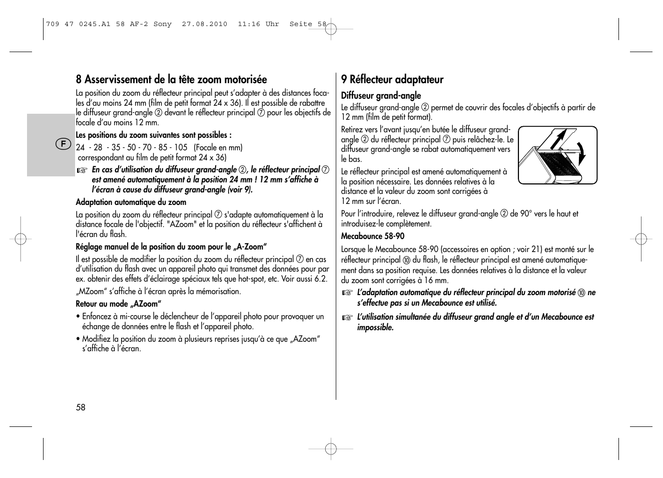 Metz MECABLITZ 58 AF-2 digital Sony User Manual | Page 58 / 214