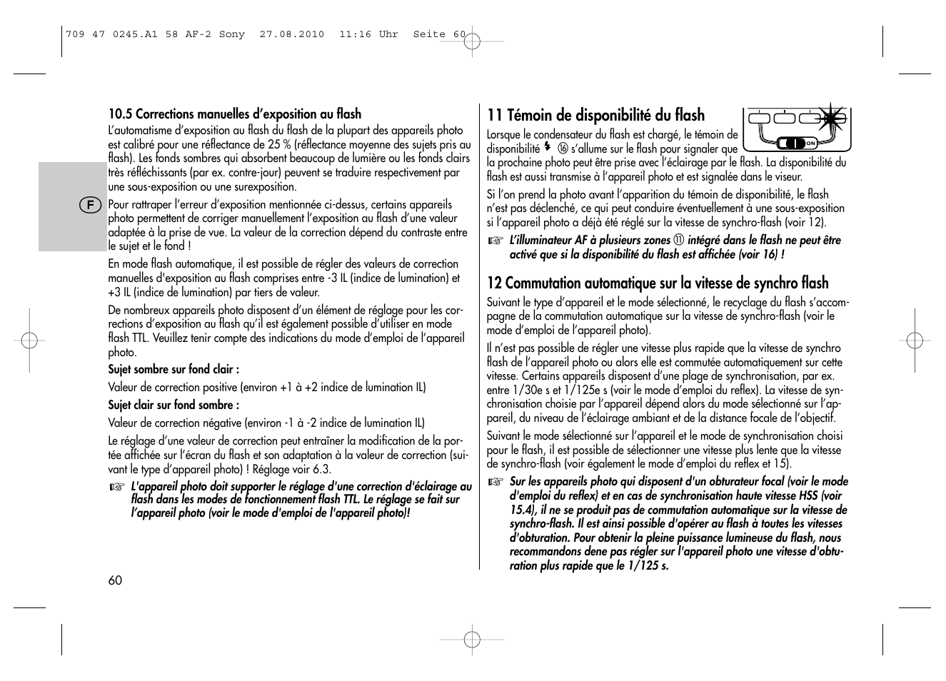 Metz MECABLITZ 58 AF-2 digital Sony User Manual | Page 60 / 214