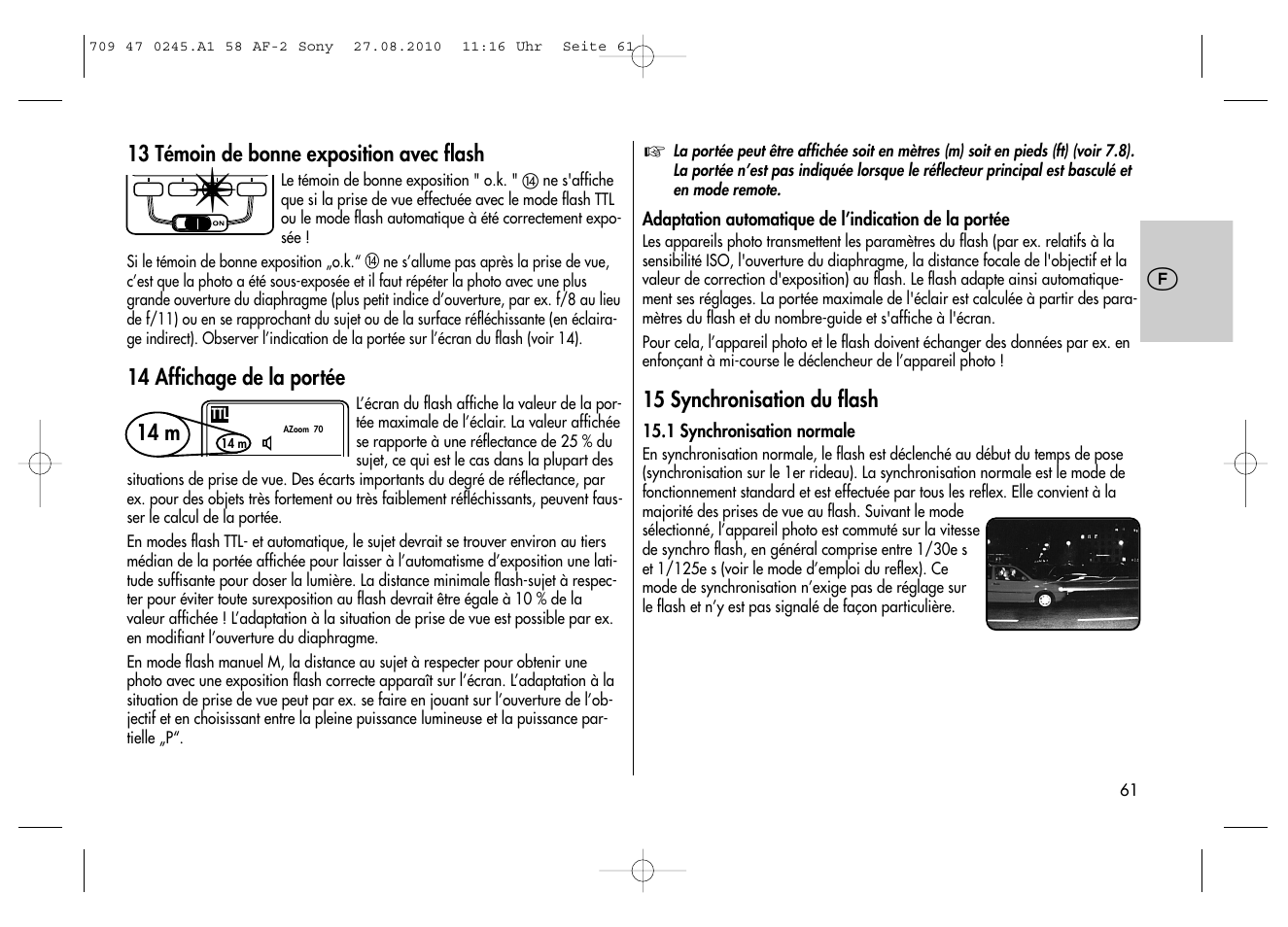 Metz MECABLITZ 58 AF-2 digital Sony User Manual | Page 61 / 214