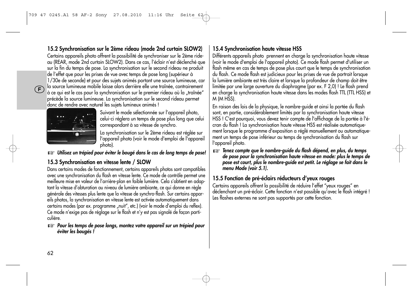 Metz MECABLITZ 58 AF-2 digital Sony User Manual | Page 62 / 214