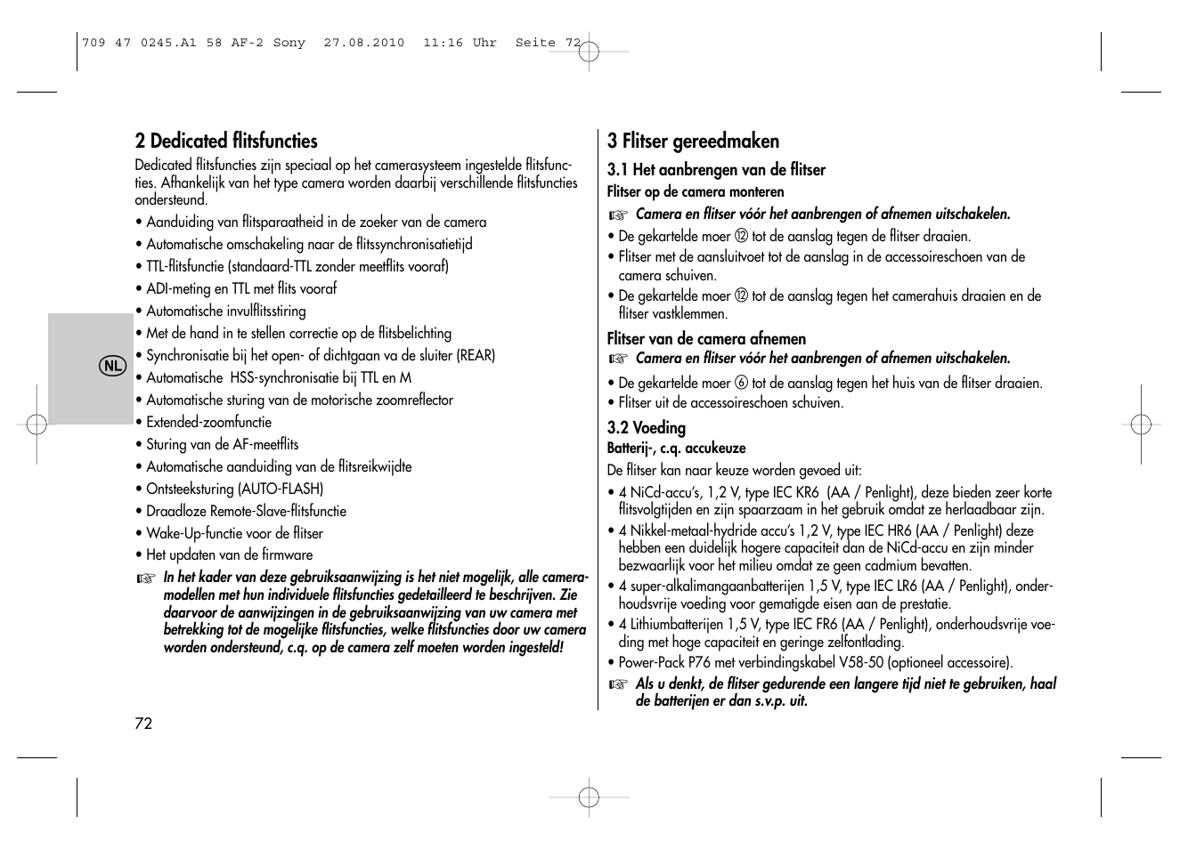 Metz MECABLITZ 58 AF-2 digital Sony User Manual | Page 72 / 214