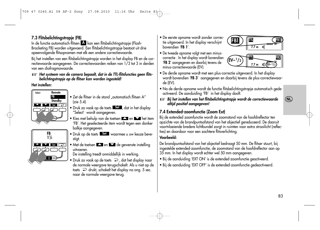 Metz MECABLITZ 58 AF-2 digital Sony User Manual | Page 83 / 214