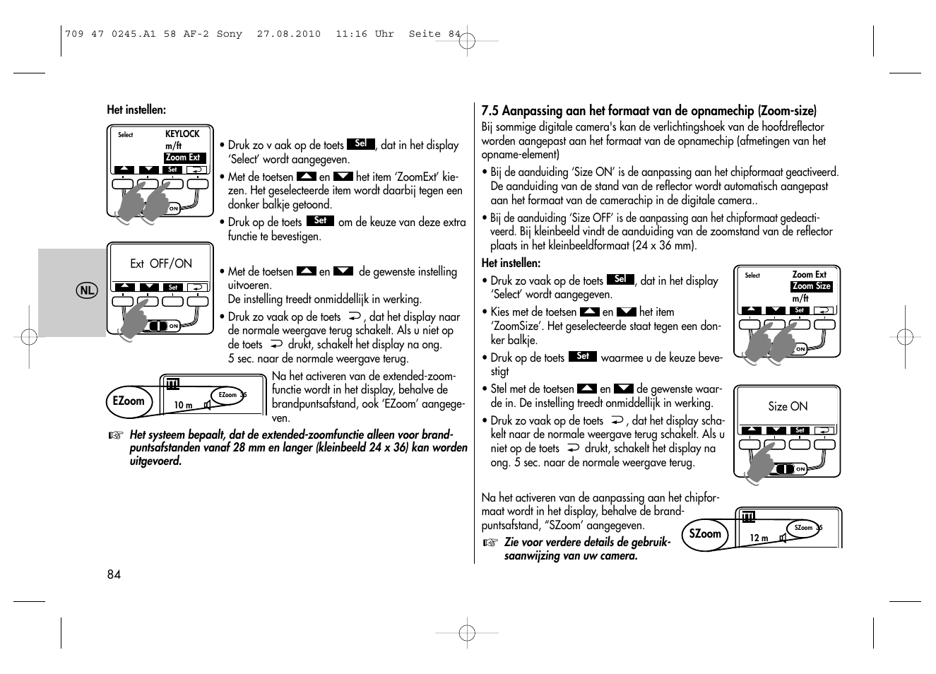 Metz MECABLITZ 58 AF-2 digital Sony User Manual | Page 84 / 214