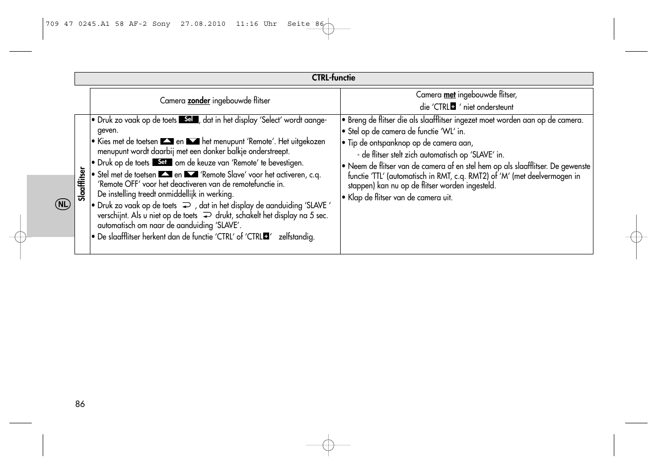 Metz MECABLITZ 58 AF-2 digital Sony User Manual | Page 86 / 214