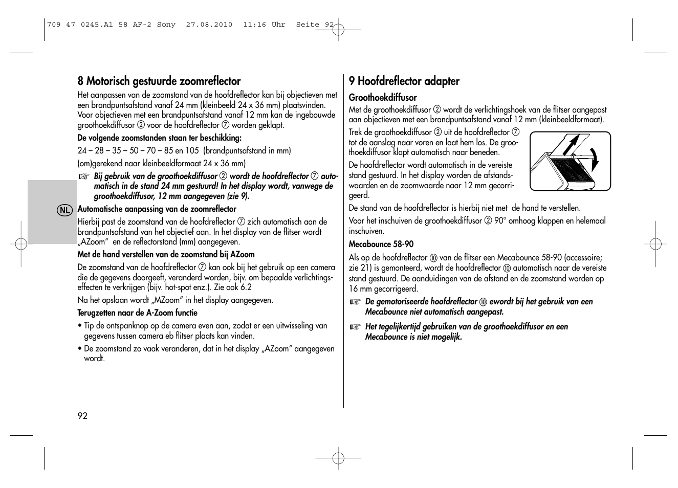 Metz MECABLITZ 58 AF-2 digital Sony User Manual | Page 92 / 214