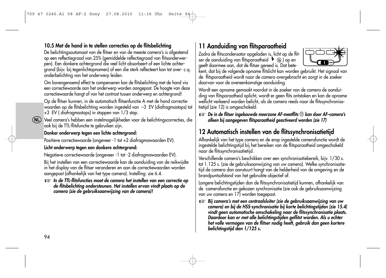 Metz MECABLITZ 58 AF-2 digital Sony User Manual | Page 94 / 214