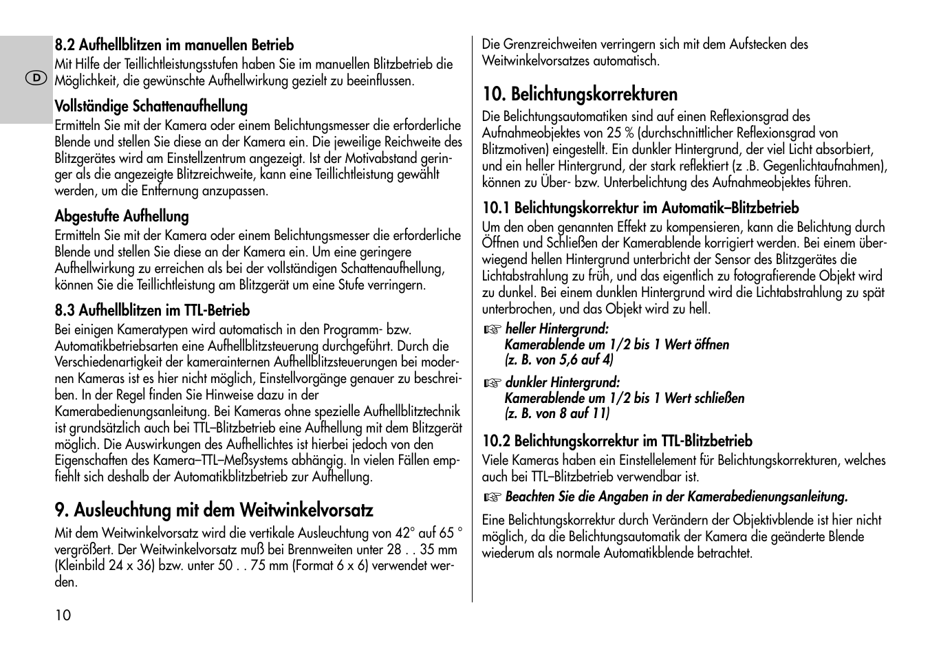 Metz MECABLITZ 60 CT-4 User Manual | Page 10 / 82