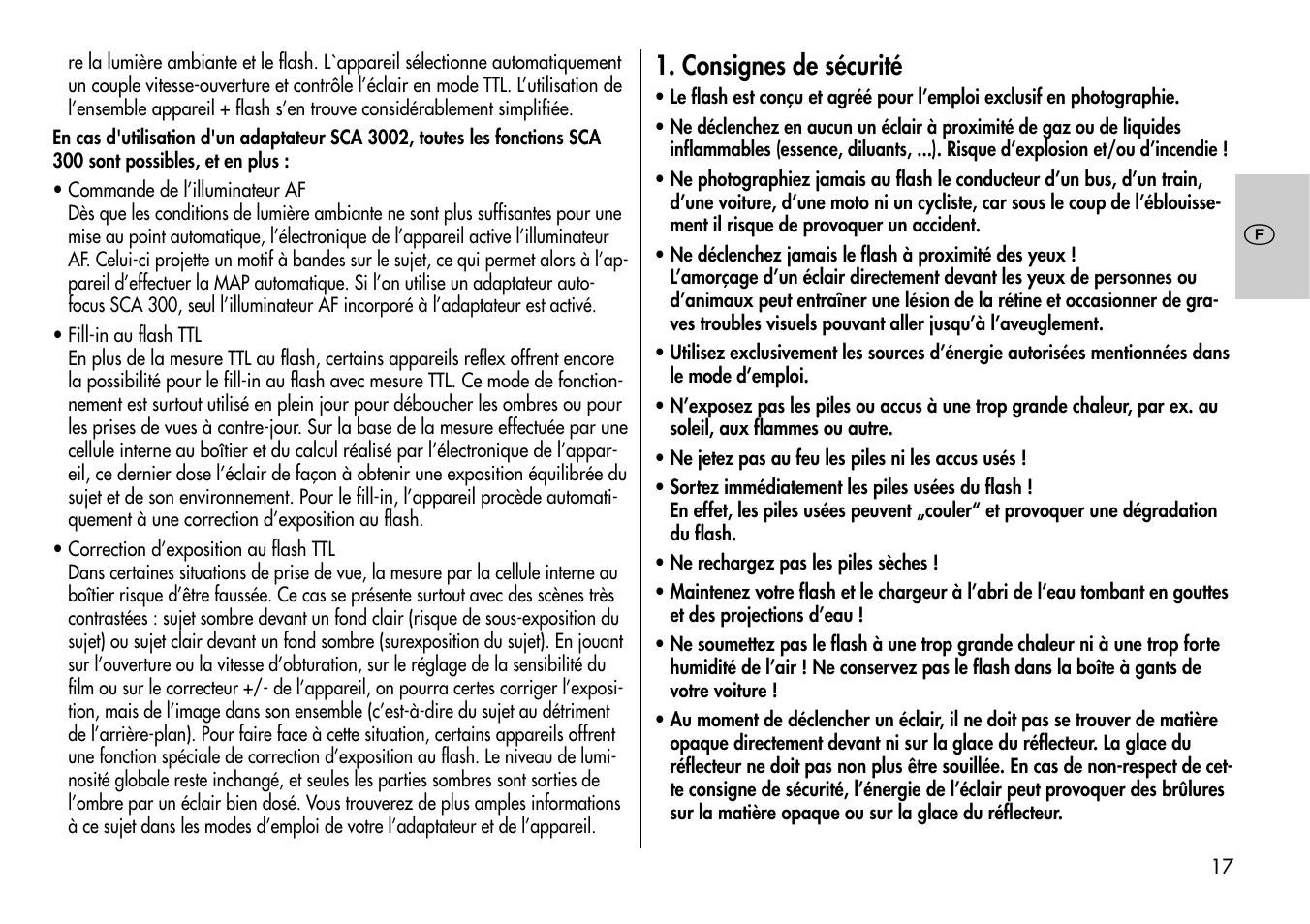 Consignes de sécurité | Metz MECABLITZ 60 CT-4 User Manual | Page 17 / 82