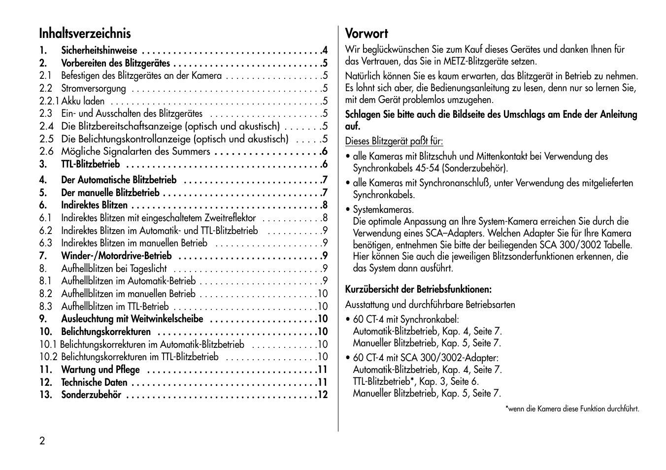 Metz MECABLITZ 60 CT-4 User Manual | Page 2 / 82