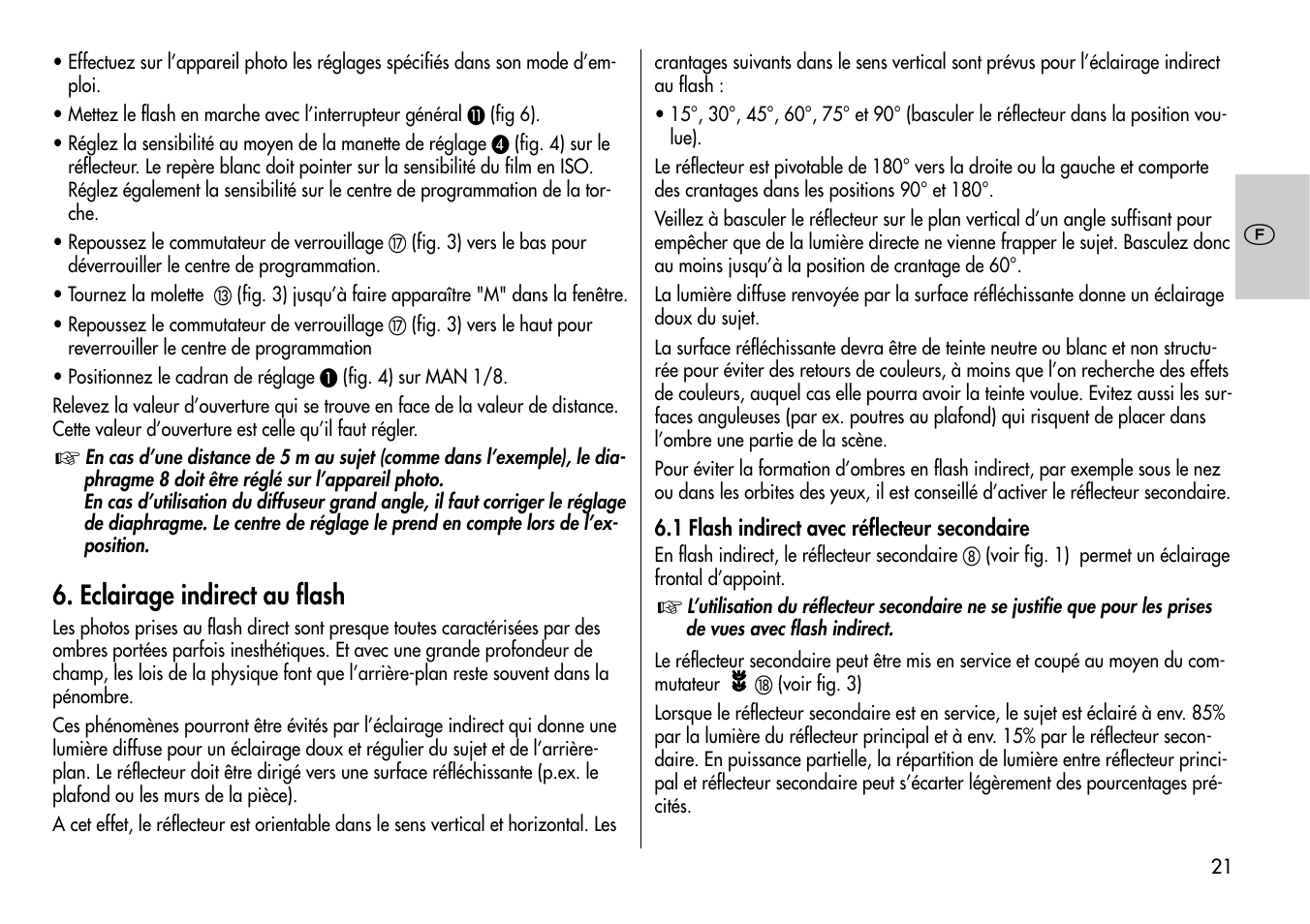 Eclairage indirect au flash | Metz MECABLITZ 60 CT-4 User Manual | Page 21 / 82