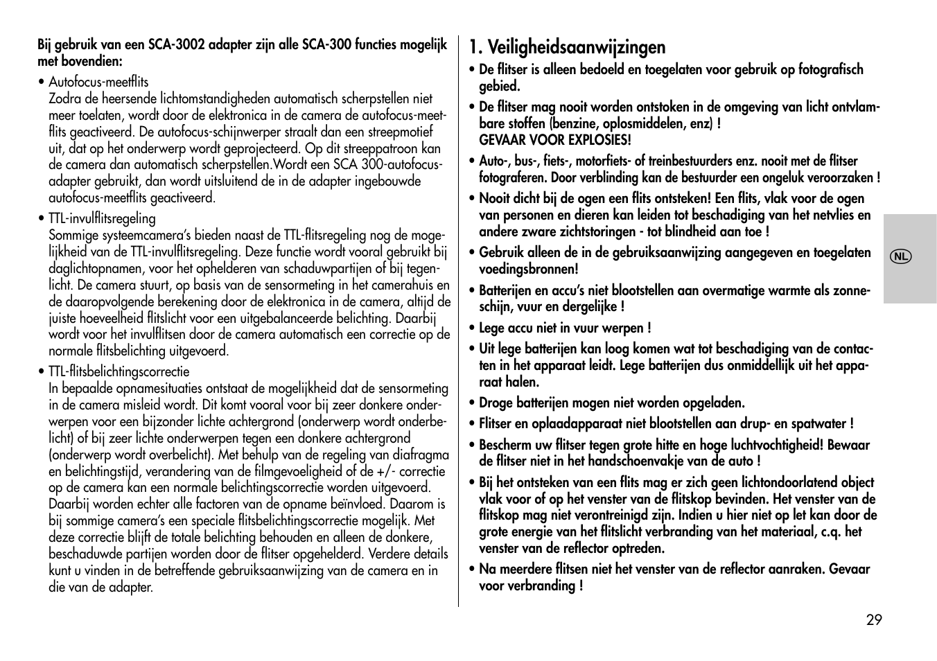 Veiligheidsaanwijzingen | Metz MECABLITZ 60 CT-4 User Manual | Page 29 / 82