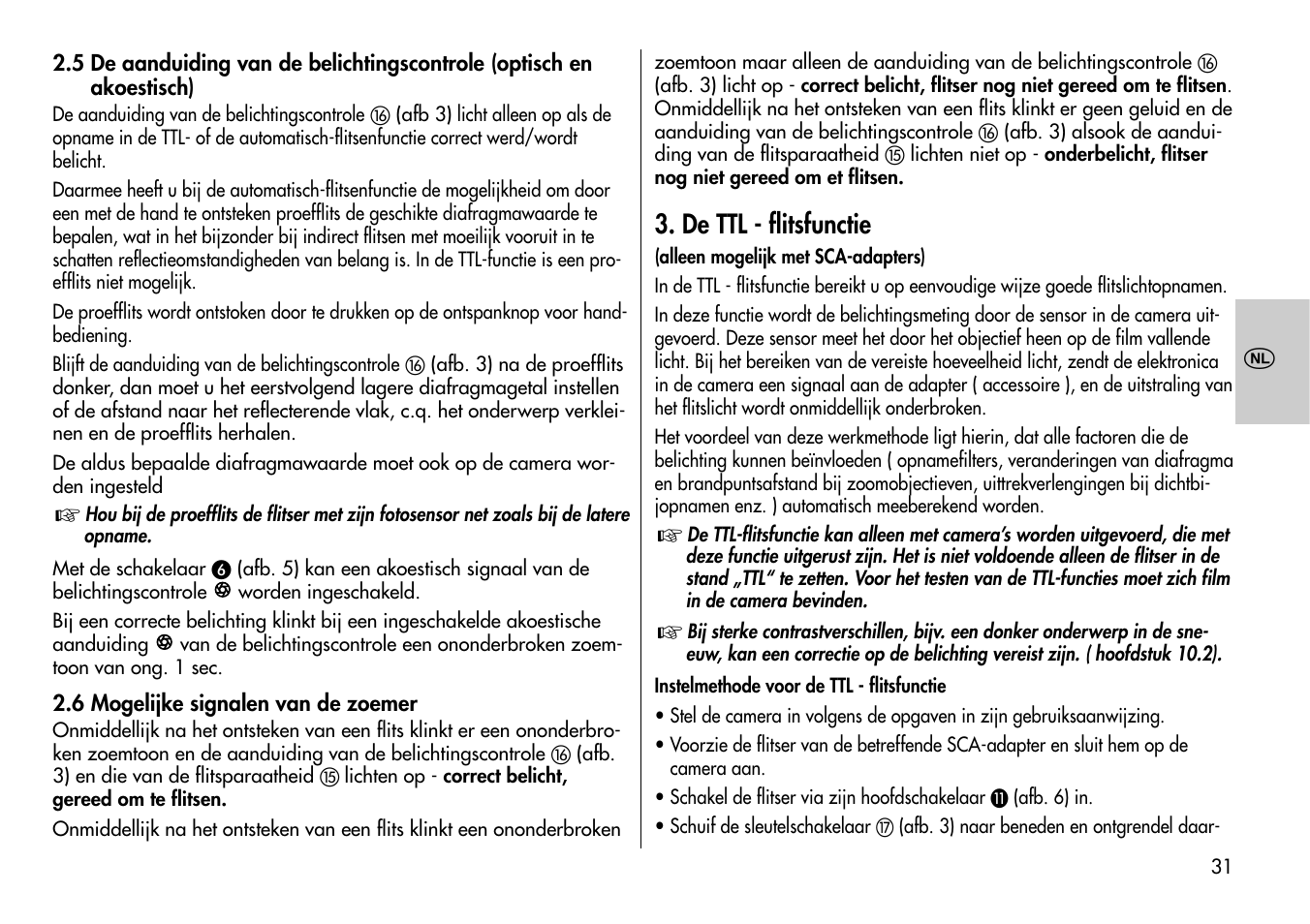 De ttl - flitsfunctie | Metz MECABLITZ 60 CT-4 User Manual | Page 31 / 82