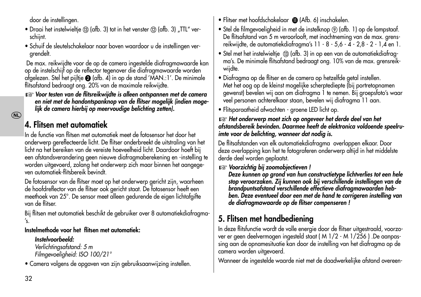 Flitsen met automatiek, Flitsen met handbediening | Metz MECABLITZ 60 CT-4 User Manual | Page 32 / 82