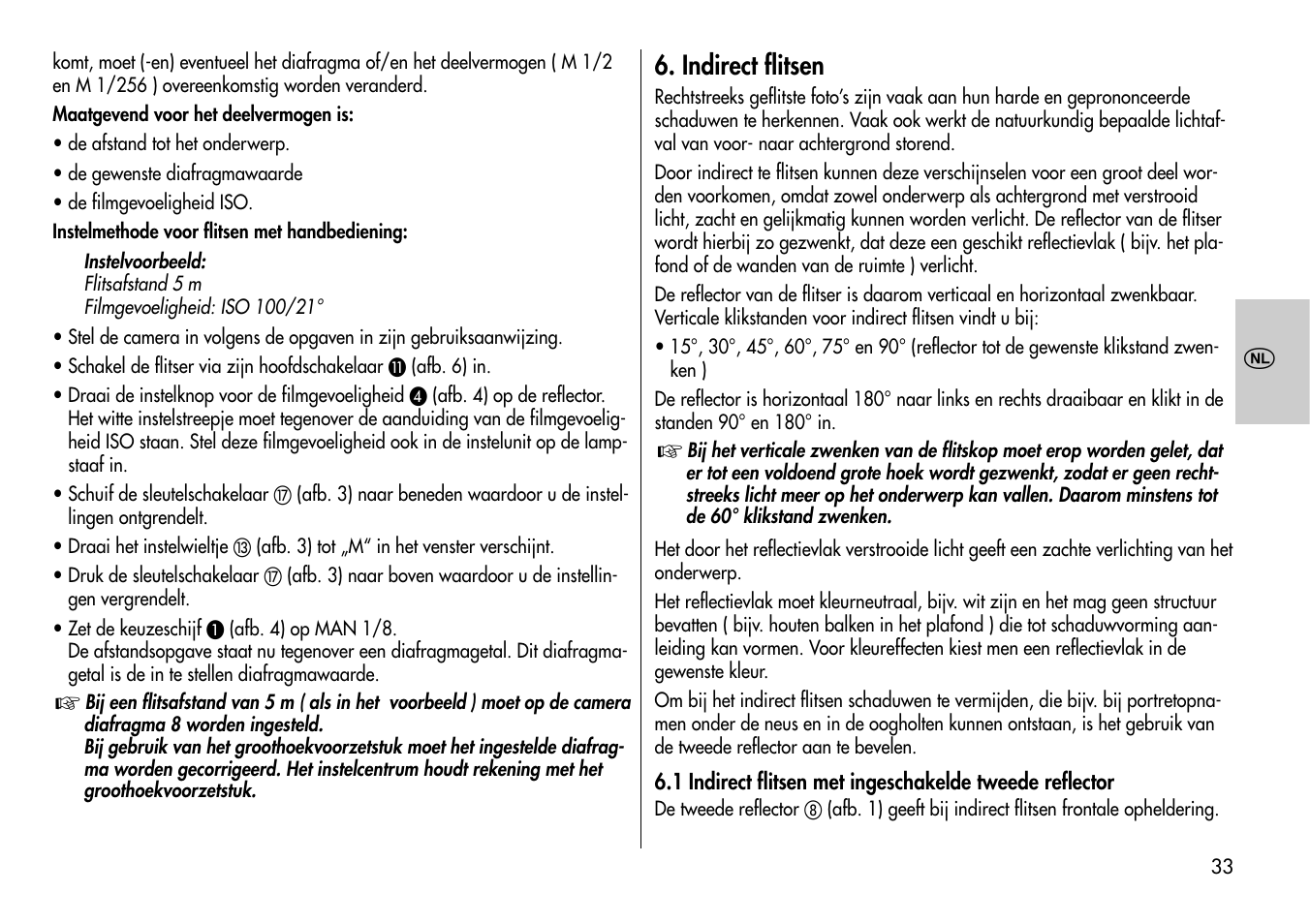 Indirect flitsen | Metz MECABLITZ 60 CT-4 User Manual | Page 33 / 82