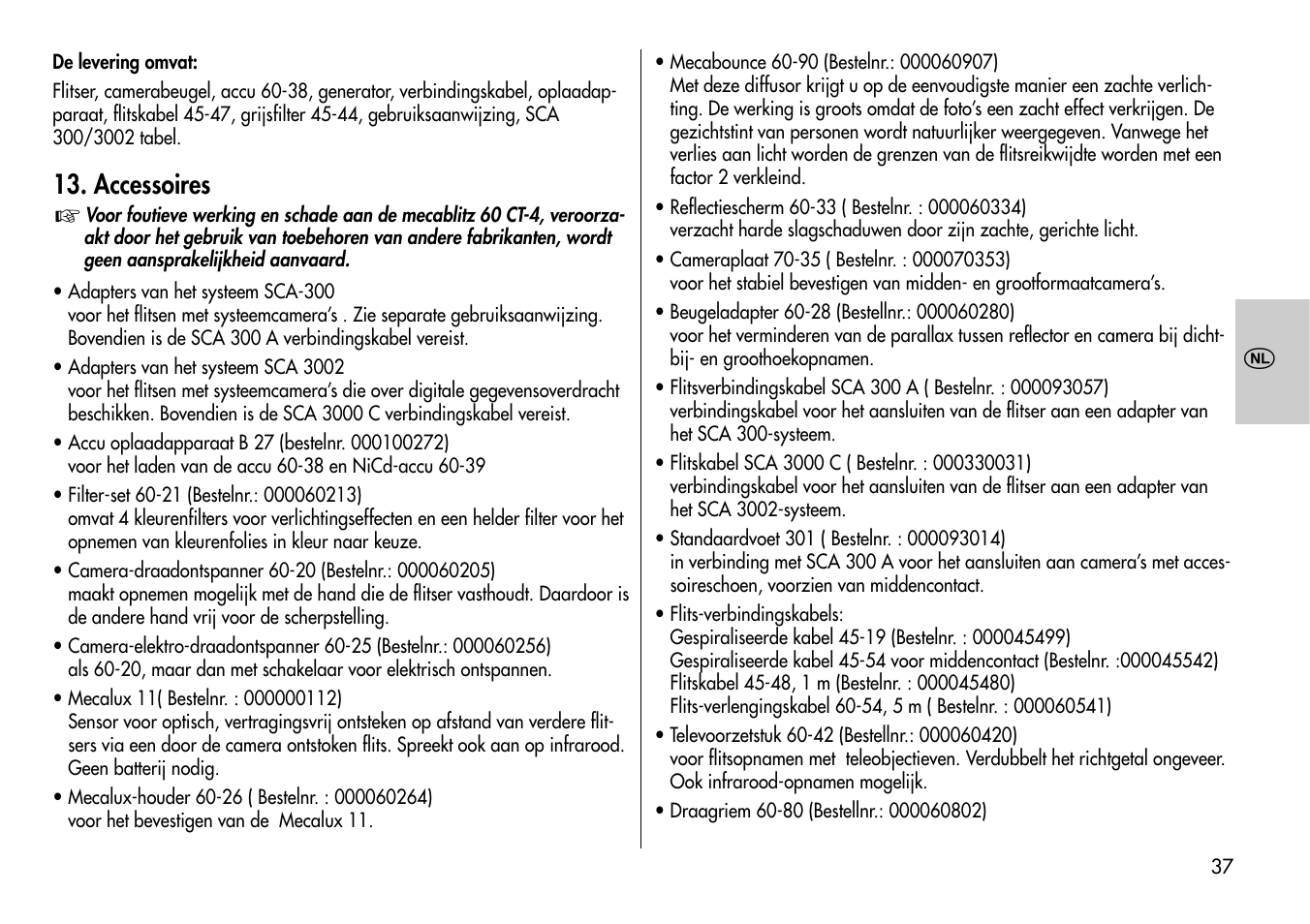 Accessoires | Metz MECABLITZ 60 CT-4 User Manual | Page 37 / 82