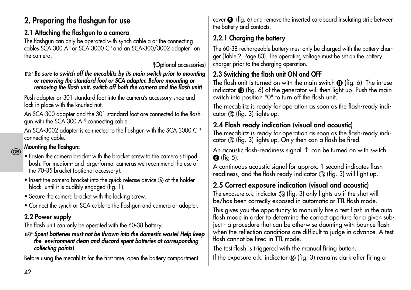 Preparing the flashgun for use | Metz MECABLITZ 60 CT-4 User Manual | Page 42 / 82