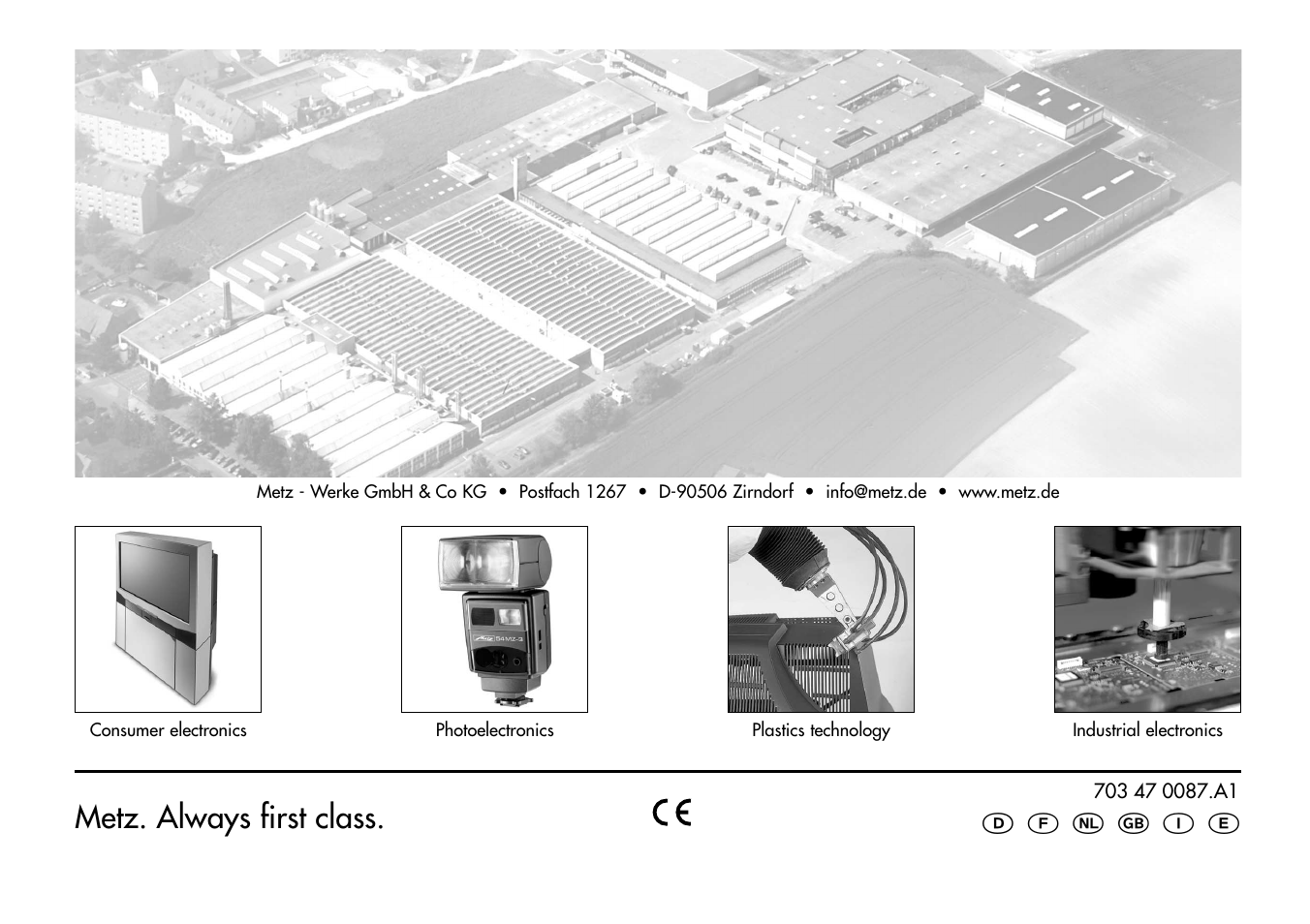 Metz. always first class | Metz MECABLITZ 60 CT-4 User Manual | Page 82 / 82