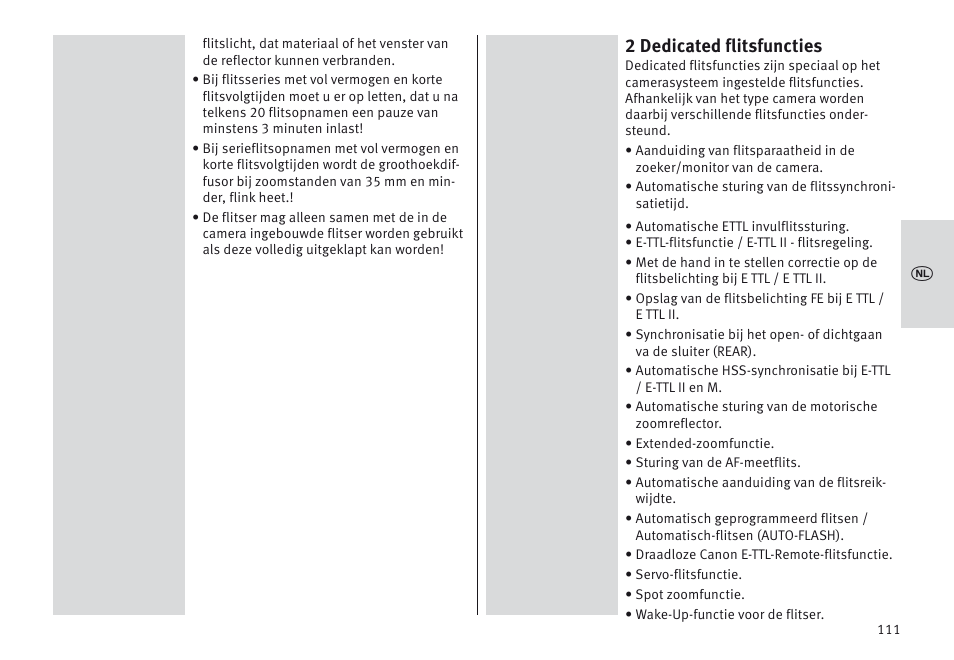 2 dedicated flitsfuncties | Metz MECABLITZ 64 AF-1 digital Canon User Manual | Page 111 / 326