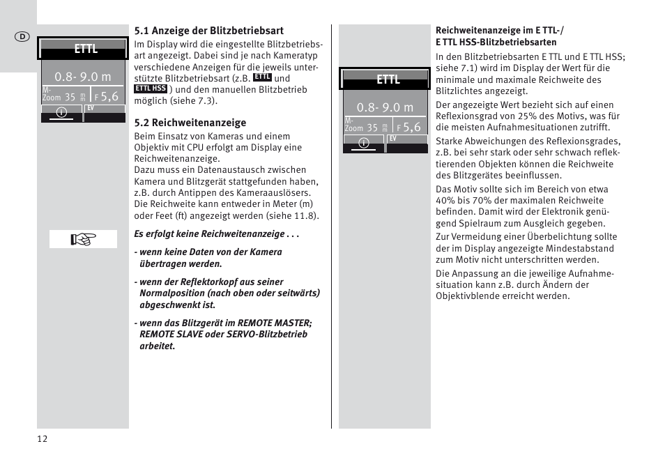 9.0 m, Ettl | Metz MECABLITZ 64 AF-1 digital Canon User Manual | Page 12 / 326
