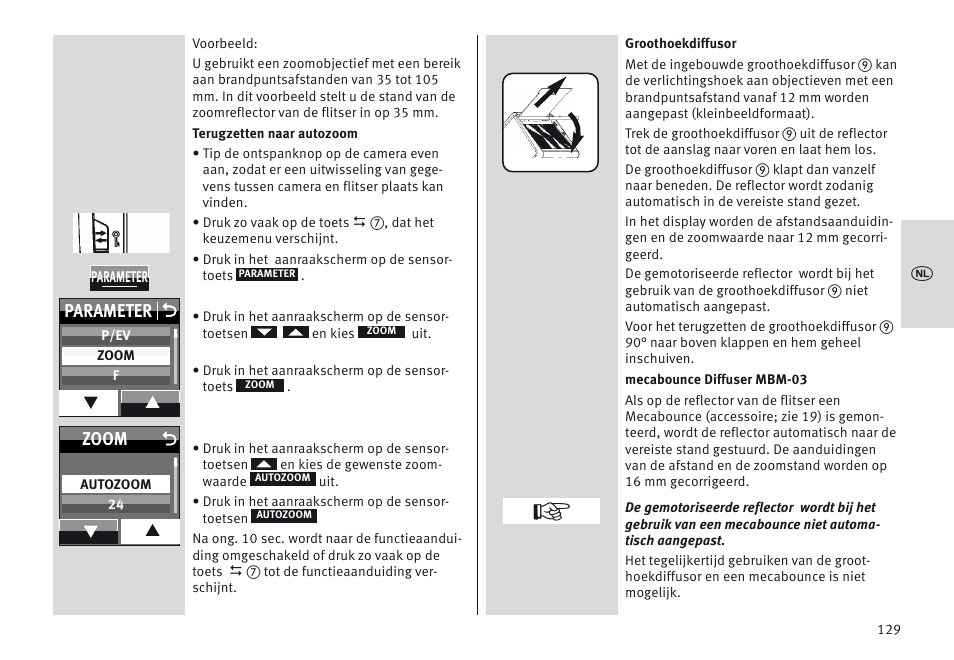 Parameter o, Zoom | Metz MECABLITZ 64 AF-1 digital Canon User Manual | Page 129 / 326