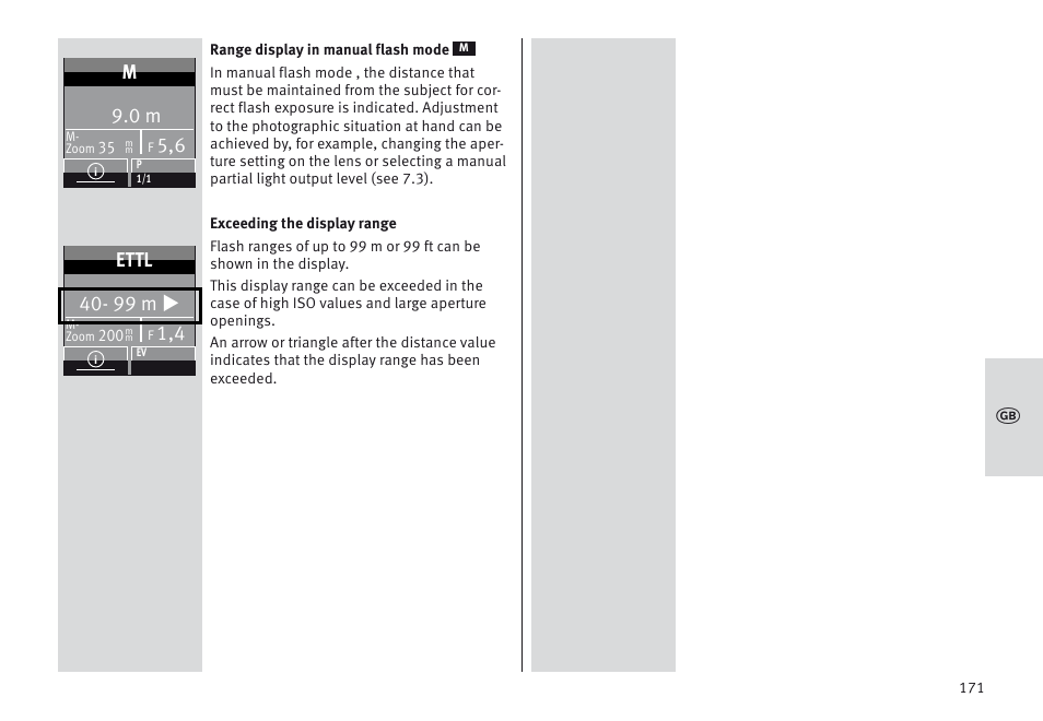99 m u, Ettl | Metz MECABLITZ 64 AF-1 digital Canon User Manual | Page 171 / 326