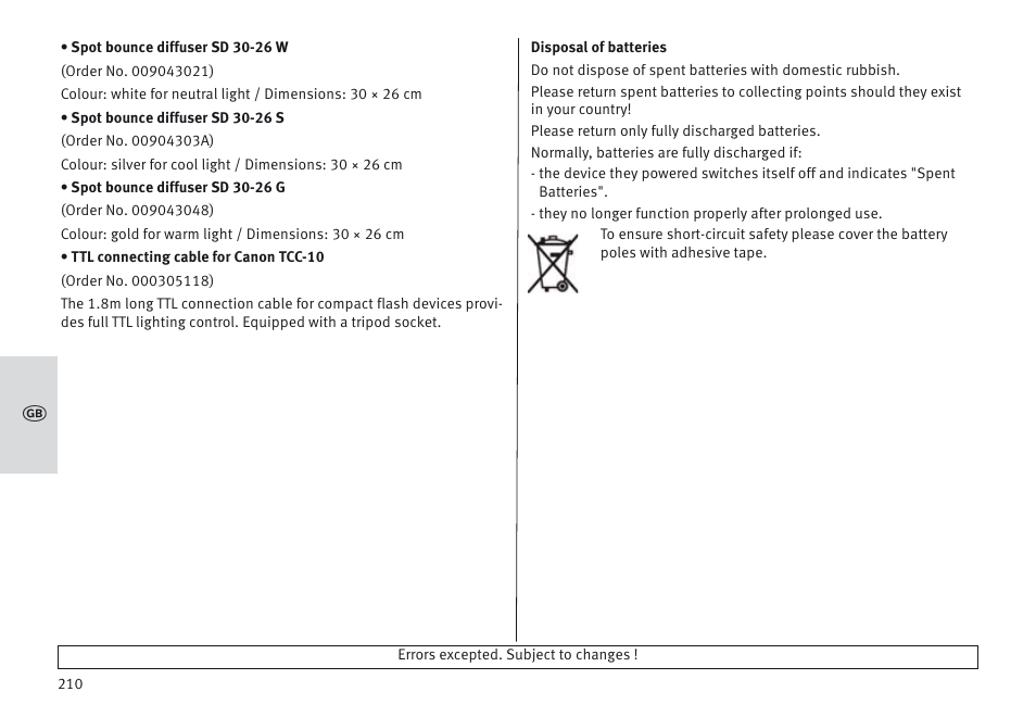 Metz MECABLITZ 64 AF-1 digital Canon User Manual | Page 210 / 326