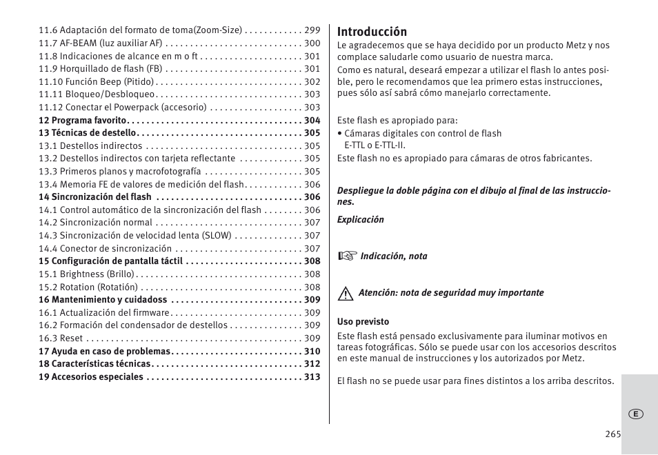 Metz MECABLITZ 64 AF-1 digital Canon User Manual | Page 265 / 326