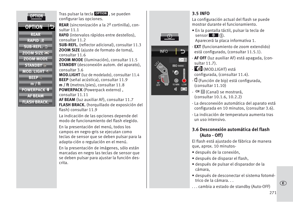 Option o | Metz MECABLITZ 64 AF-1 digital Canon User Manual | Page 271 / 326