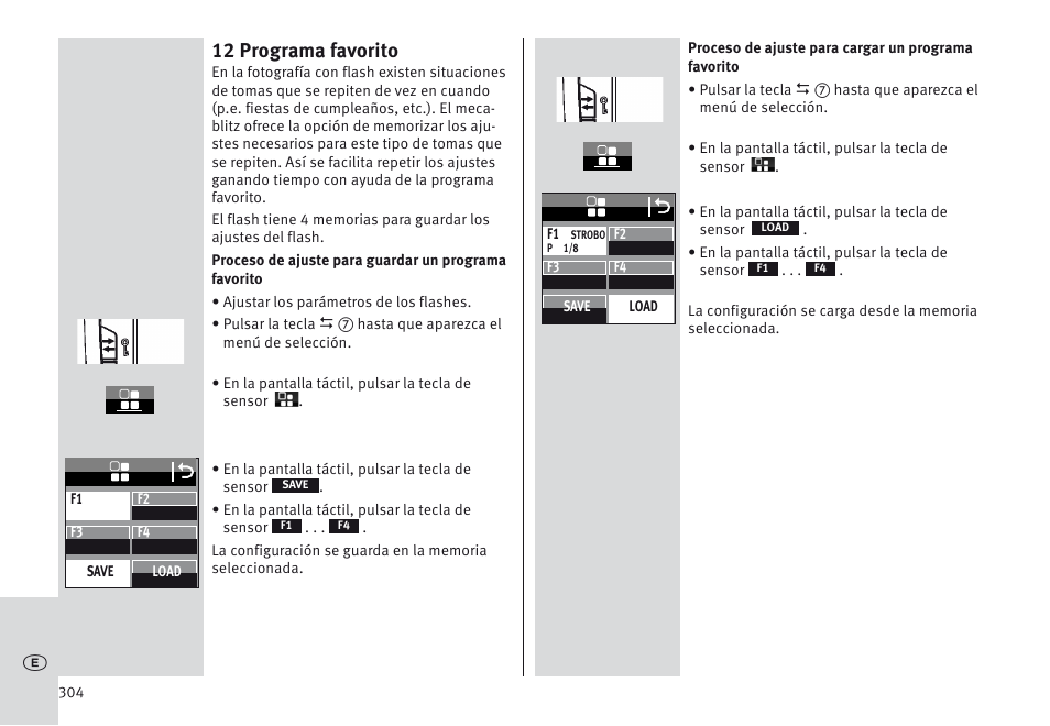 12 programa favorito | Metz MECABLITZ 64 AF-1 digital Canon User Manual | Page 304 / 326