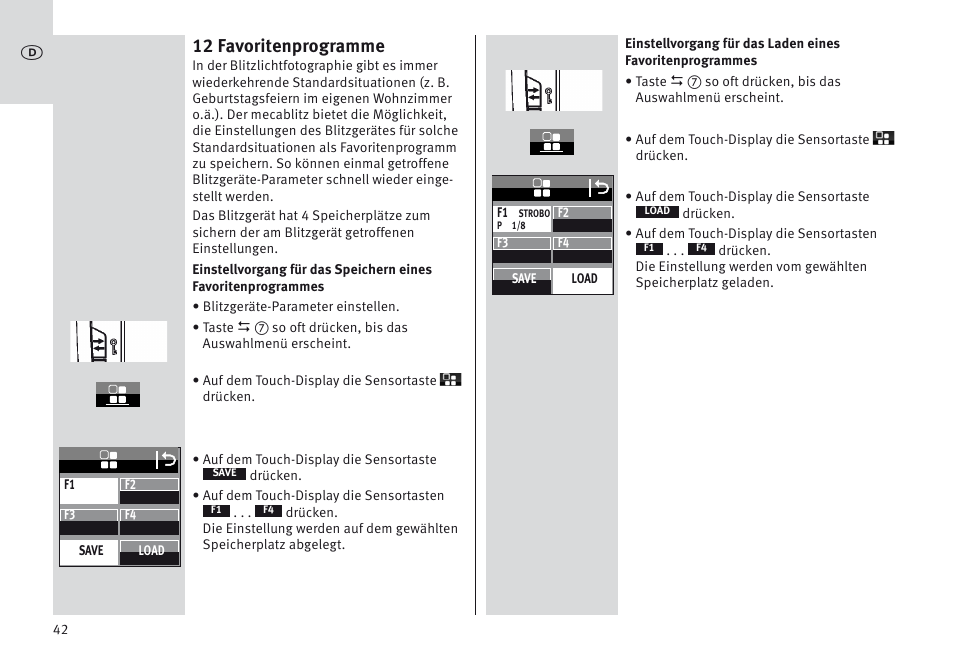 12 favoritenprogramme | Metz MECABLITZ 64 AF-1 digital Canon User Manual | Page 42 / 326