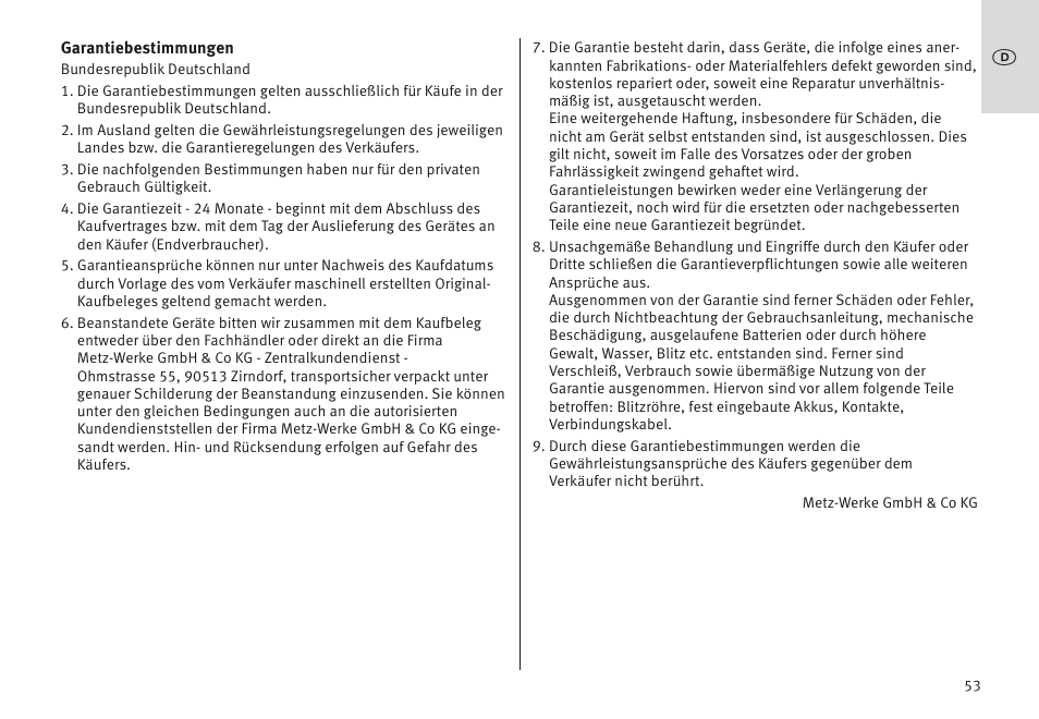 Metz MECABLITZ 64 AF-1 digital Canon User Manual | Page 53 / 326