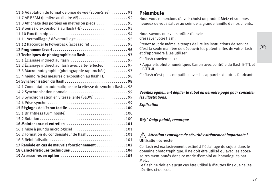 Metz MECABLITZ 64 AF-1 digital Canon User Manual | Page 57 / 326