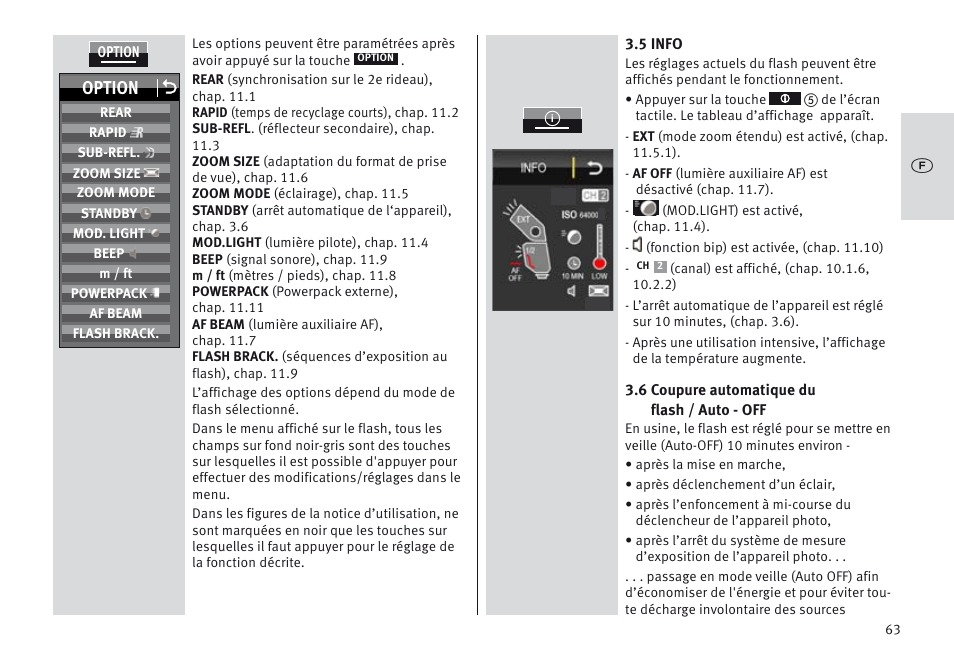 Option o | Metz MECABLITZ 64 AF-1 digital Canon User Manual | Page 63 / 326