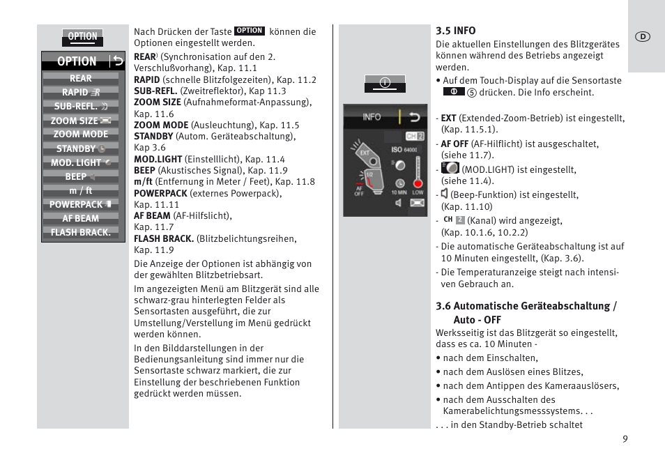 Option o | Metz MECABLITZ 64 AF-1 digital Canon User Manual | Page 9 / 326