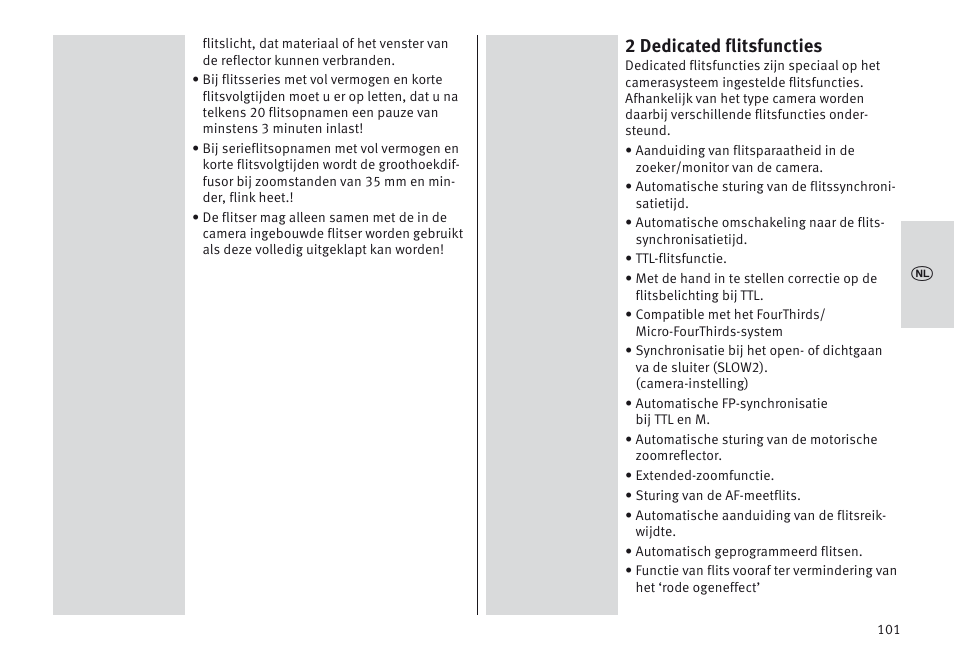 2 dedicated flitsfuncties | Metz MECABLITZ 64 AF-1 digital Olympus User Manual | Page 101 / 302