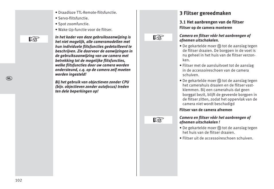 Metz MECABLITZ 64 AF-1 digital Olympus User Manual | Page 102 / 302