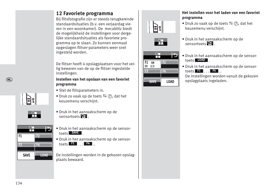 12 favoriete programma | Metz MECABLITZ 64 AF-1 digital Olympus User Manual | Page 134 / 302