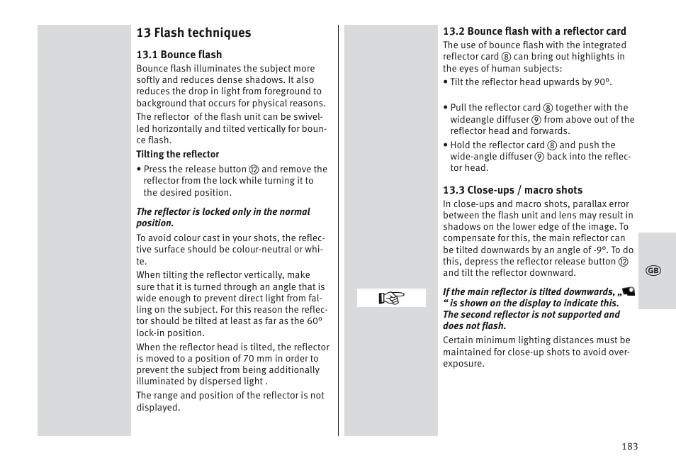 13 flash techniques | Metz MECABLITZ 64 AF-1 digital Olympus User Manual | Page 183 / 302