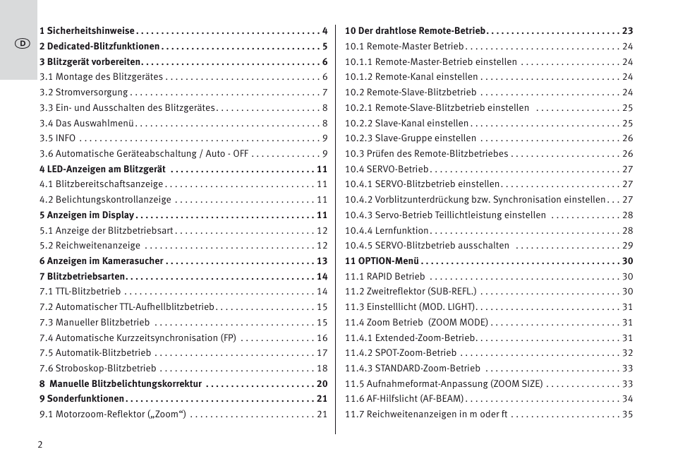 Metz MECABLITZ 64 AF-1 digital Olympus User Manual | Page 2 / 302