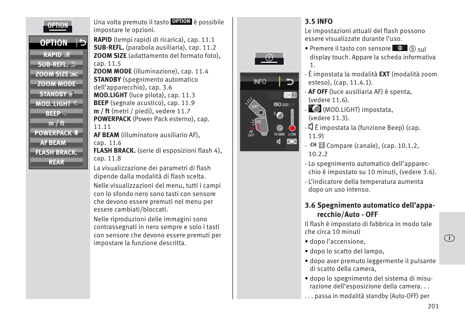 Option o | Metz MECABLITZ 64 AF-1 digital Olympus User Manual | Page 201 / 302
