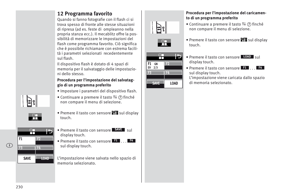 12 programma favorito | Metz MECABLITZ 64 AF-1 digital Olympus User Manual | Page 230 / 302