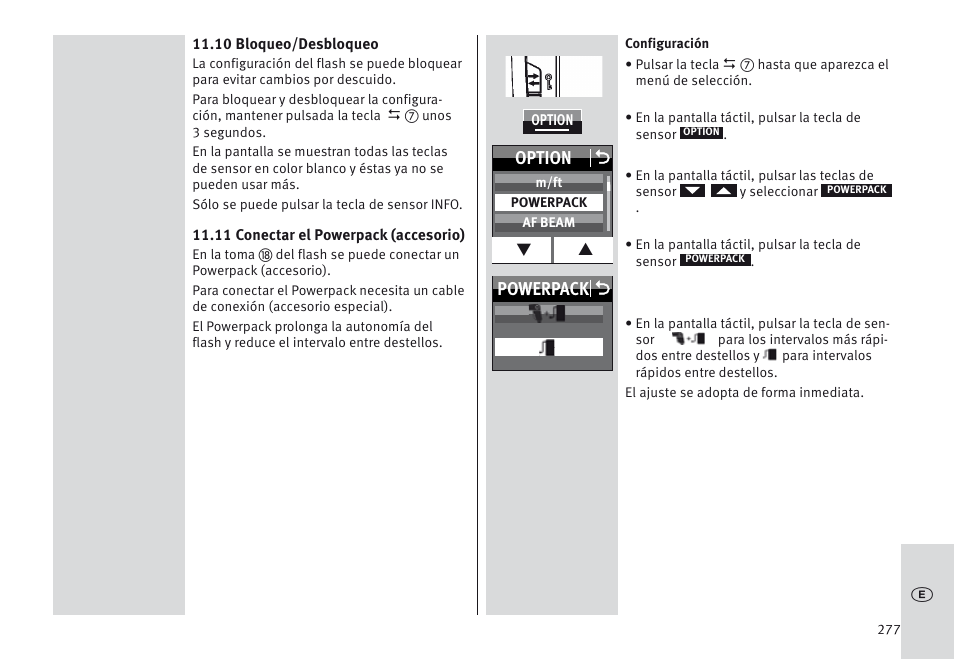 Powerpack o option o | Metz MECABLITZ 64 AF-1 digital Olympus User Manual | Page 277 / 302
