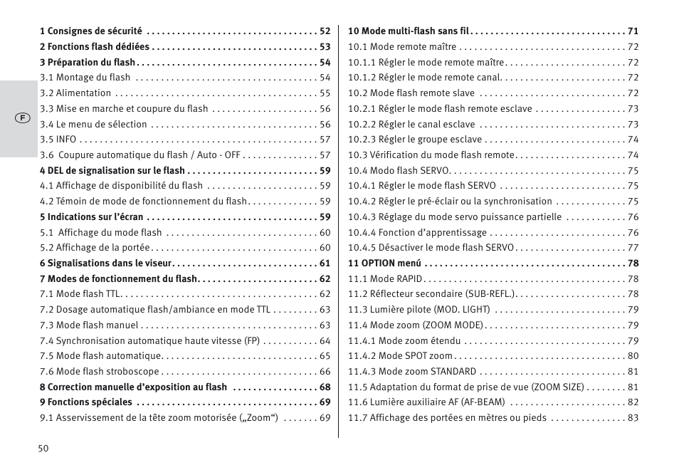 Metz MECABLITZ 64 AF-1 digital Olympus User Manual | Page 50 / 302