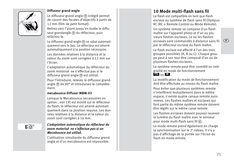 10 mode multi-flash sans fil | Metz MECABLITZ 64 AF-1 digital Olympus User Manual | Page 71 / 302