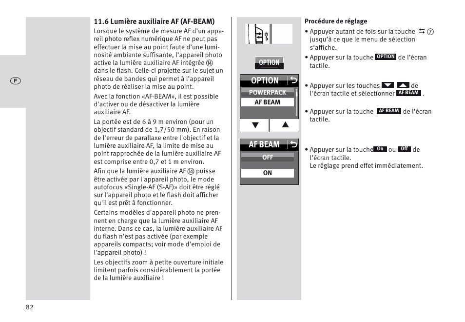Option o, Af beam o | Metz MECABLITZ 64 AF-1 digital Olympus User Manual | Page 82 / 302