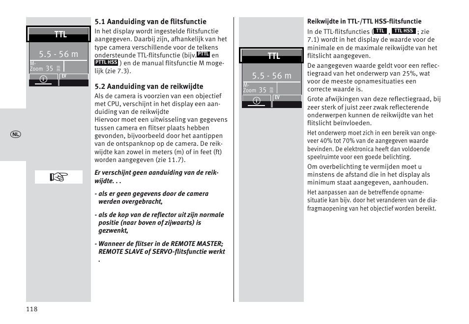 5 - 56 m | Metz MECABLITZ 64 AF-1 digital Sony User Manual | Page 118 / 326