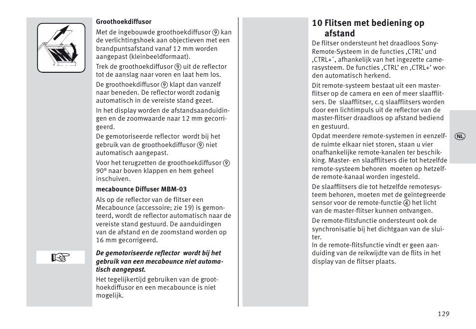 10 flitsen met bediening op afstand | Metz MECABLITZ 64 AF-1 digital Sony User Manual | Page 129 / 326