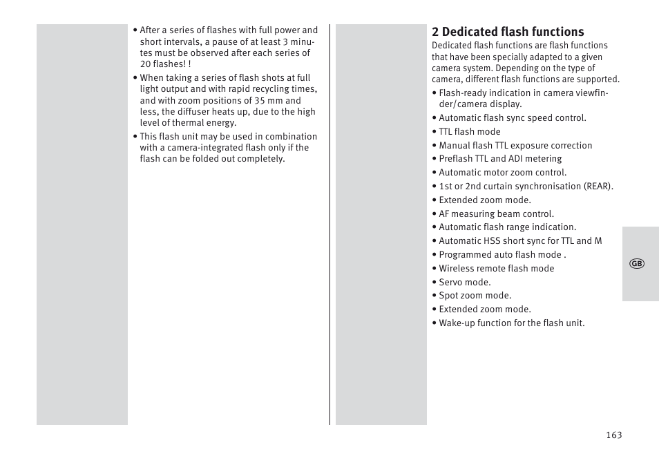 2 dedicated flash functions | Metz MECABLITZ 64 AF-1 digital Sony User Manual | Page 163 / 326