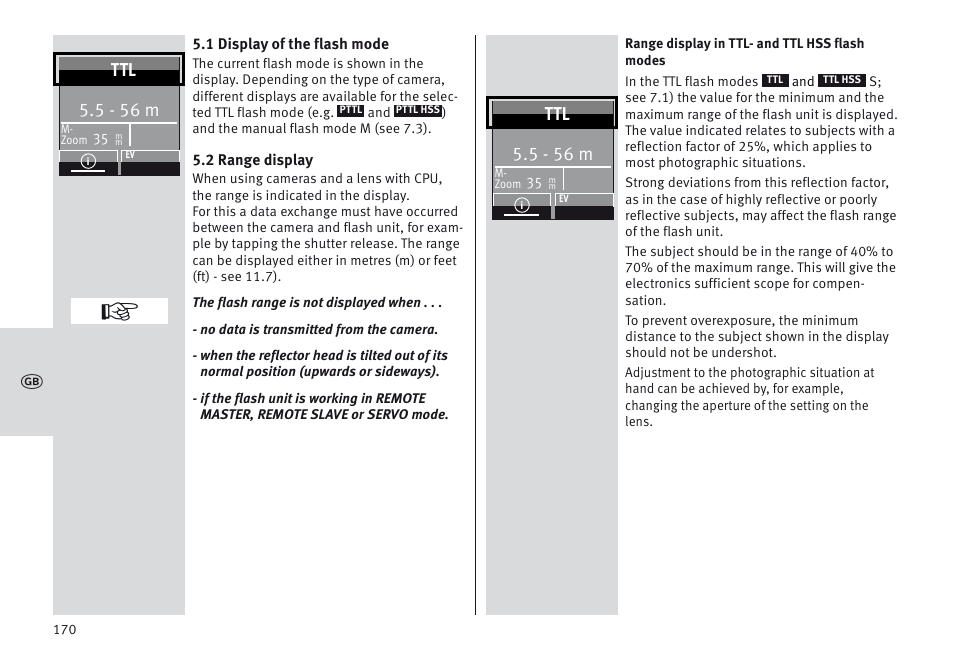 5 - 56 m | Metz MECABLITZ 64 AF-1 digital Sony User Manual | Page 170 / 326
