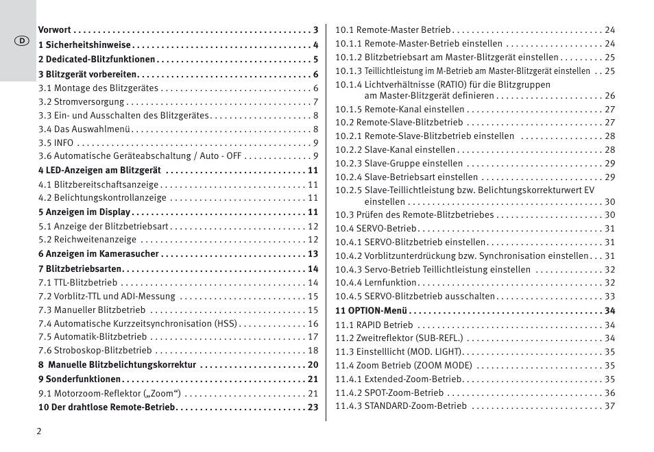 Metz MECABLITZ 64 AF-1 digital Sony User Manual | Page 2 / 326
